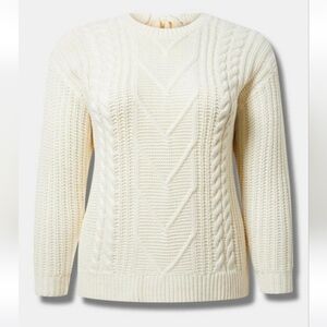 Torrid Cream Cable Knit Sweater